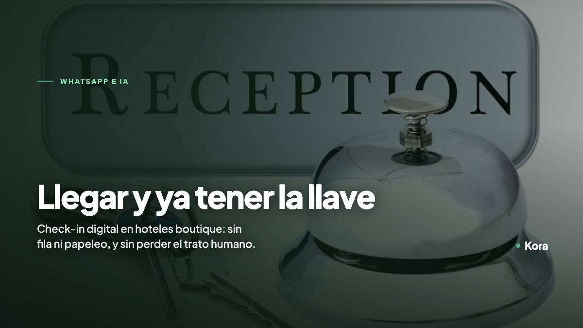 Timbre de recepción y llaves de hotel, sobre el check-in digital