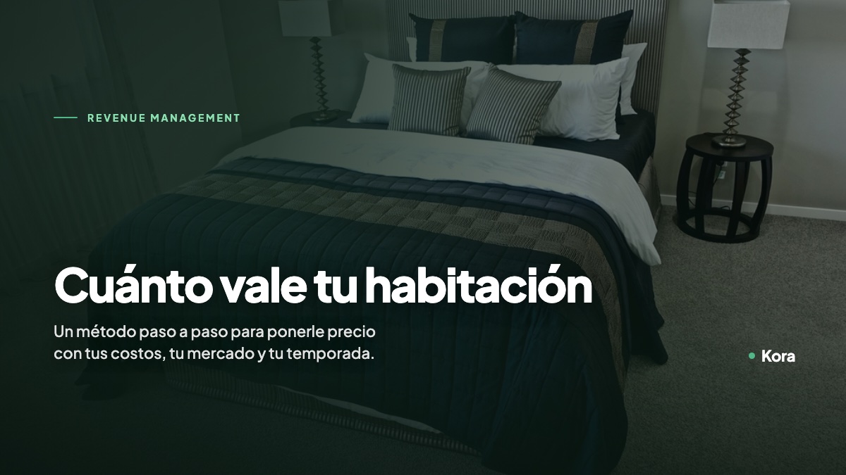 Habitación de hotel con cama tendida, sobre cómo ponerle precio a una habitación